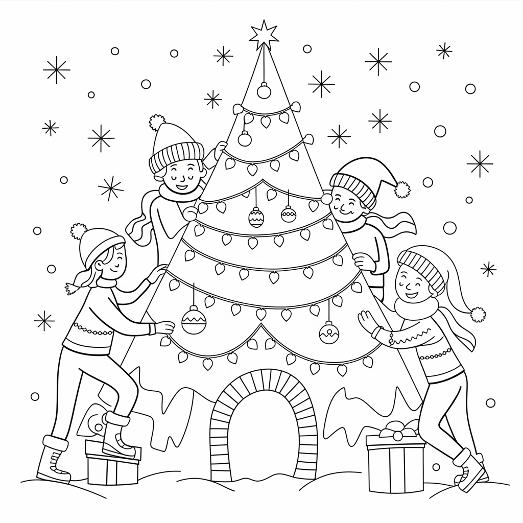 Kids Building Snow Castle