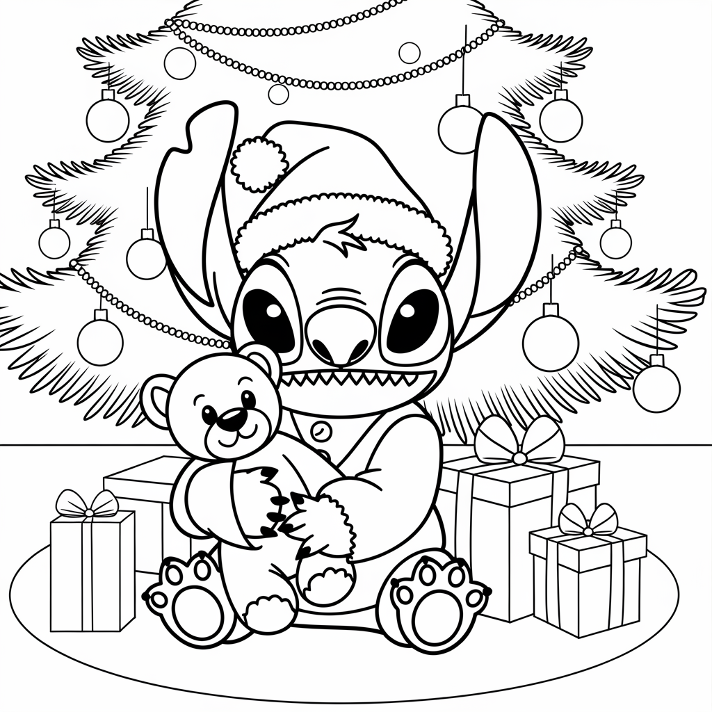 20 Stitch Christmas Coloring Pages – Free Printables for Kids - Love ...