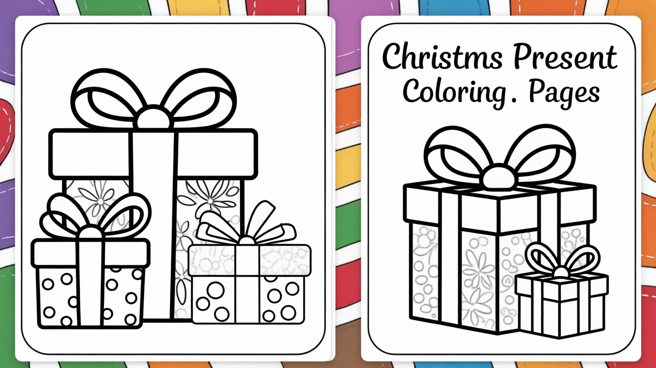 Christmas present coloring pages