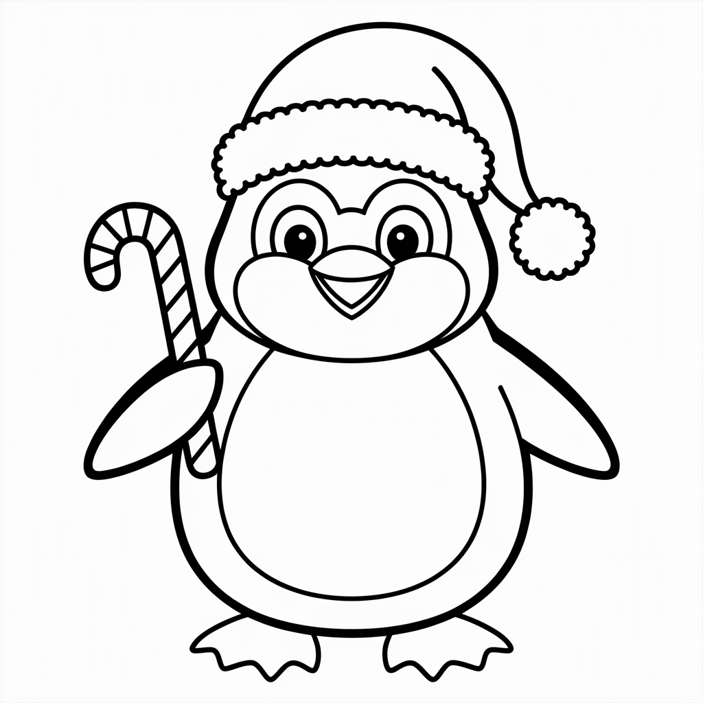 Penguin with Santa Hat