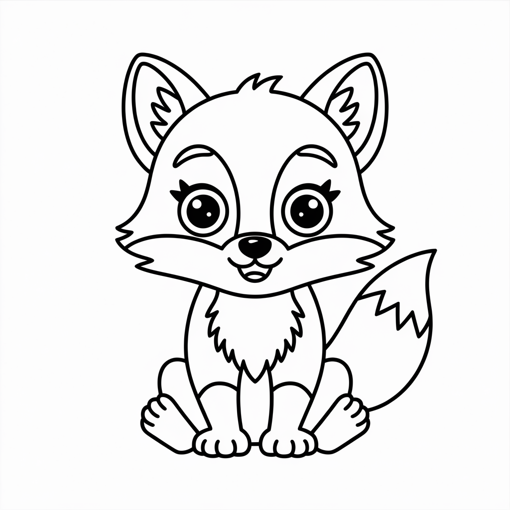 Cute Baby Fox Coloring Pages