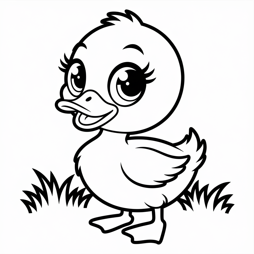 Cute Baby Duck Coloring Pages