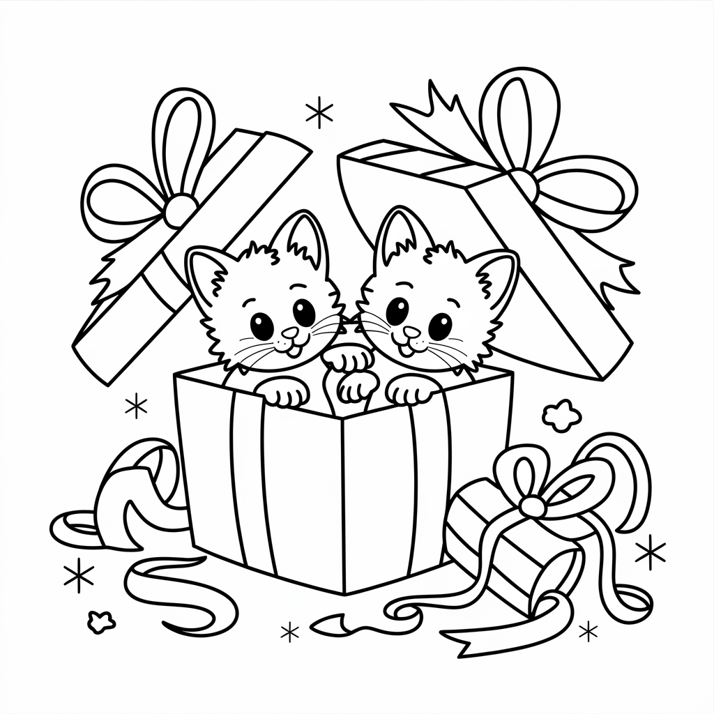 Playful Kittens in a Gift Box