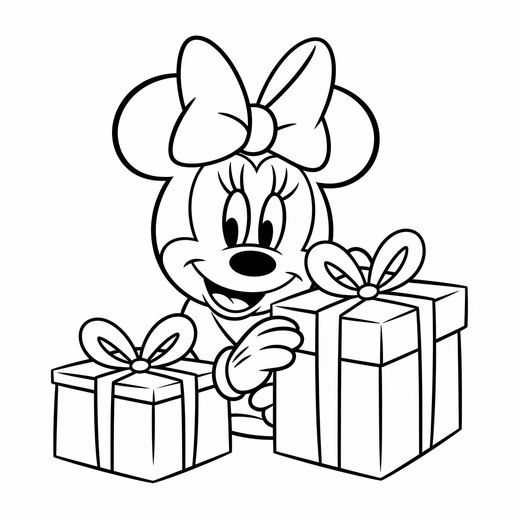 Minnie Mouse Christmas Coloring Pages for Preschoolers – Free Printable