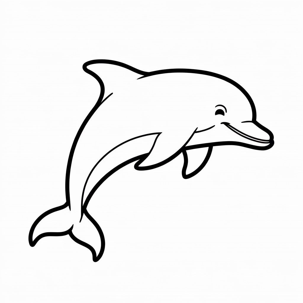 Easy Dolphin Coloring Pages