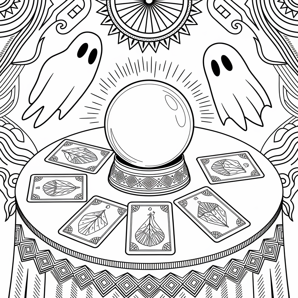 Fortune Teller Table Coloring Page