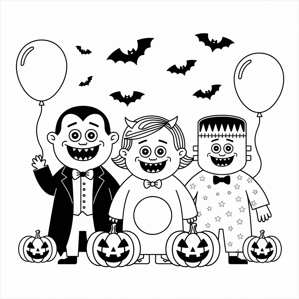 Hotel Transylvania Monsters Halloween Coloring Sheets for Kids