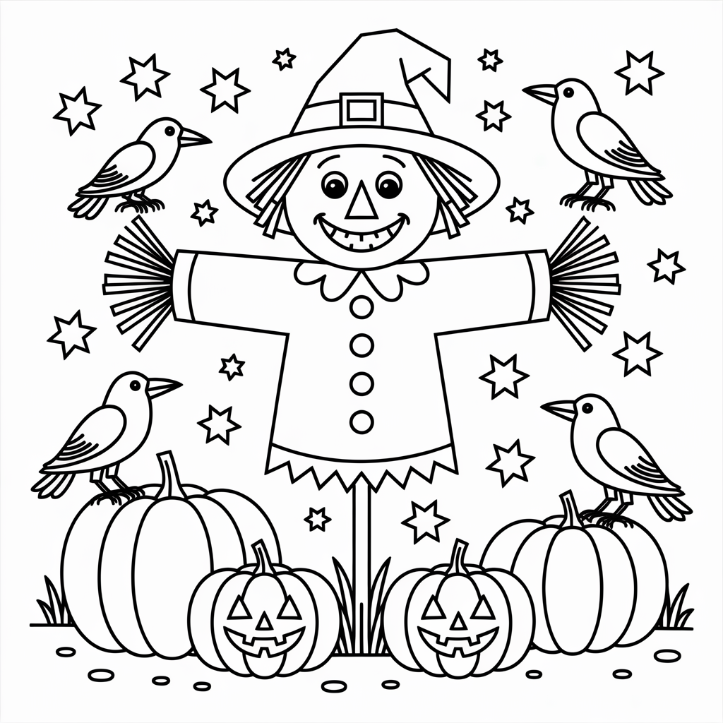 Scarecrow in Pumpkin Patch