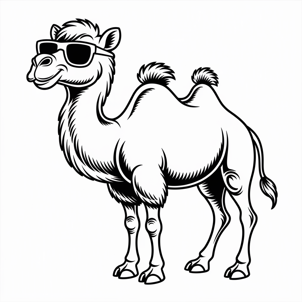 Funny Cartoon Camel Coloring Pages