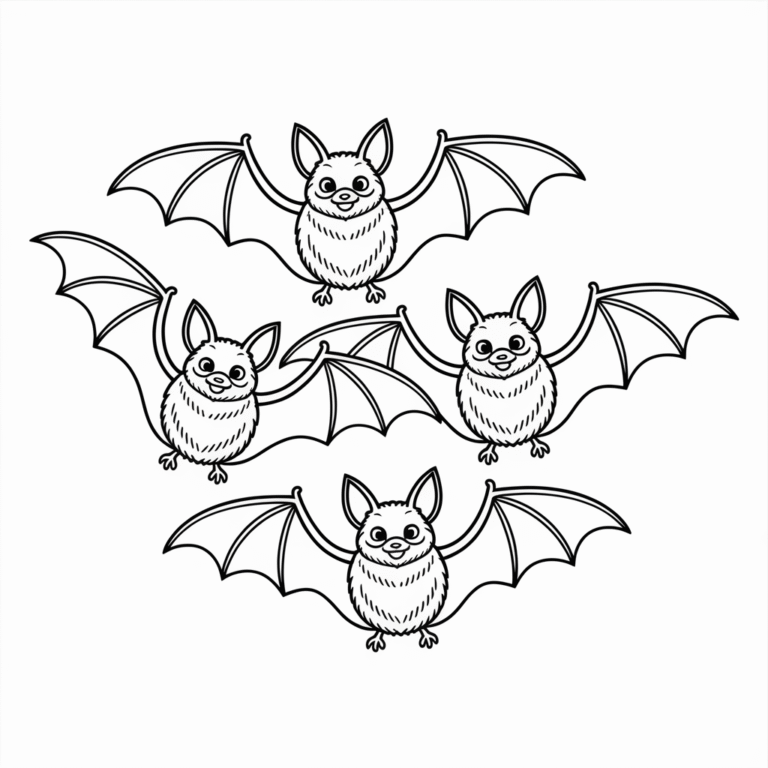 20 Bat Coloring Pages: Free Printables for Kids & Adults | PDF Download ...