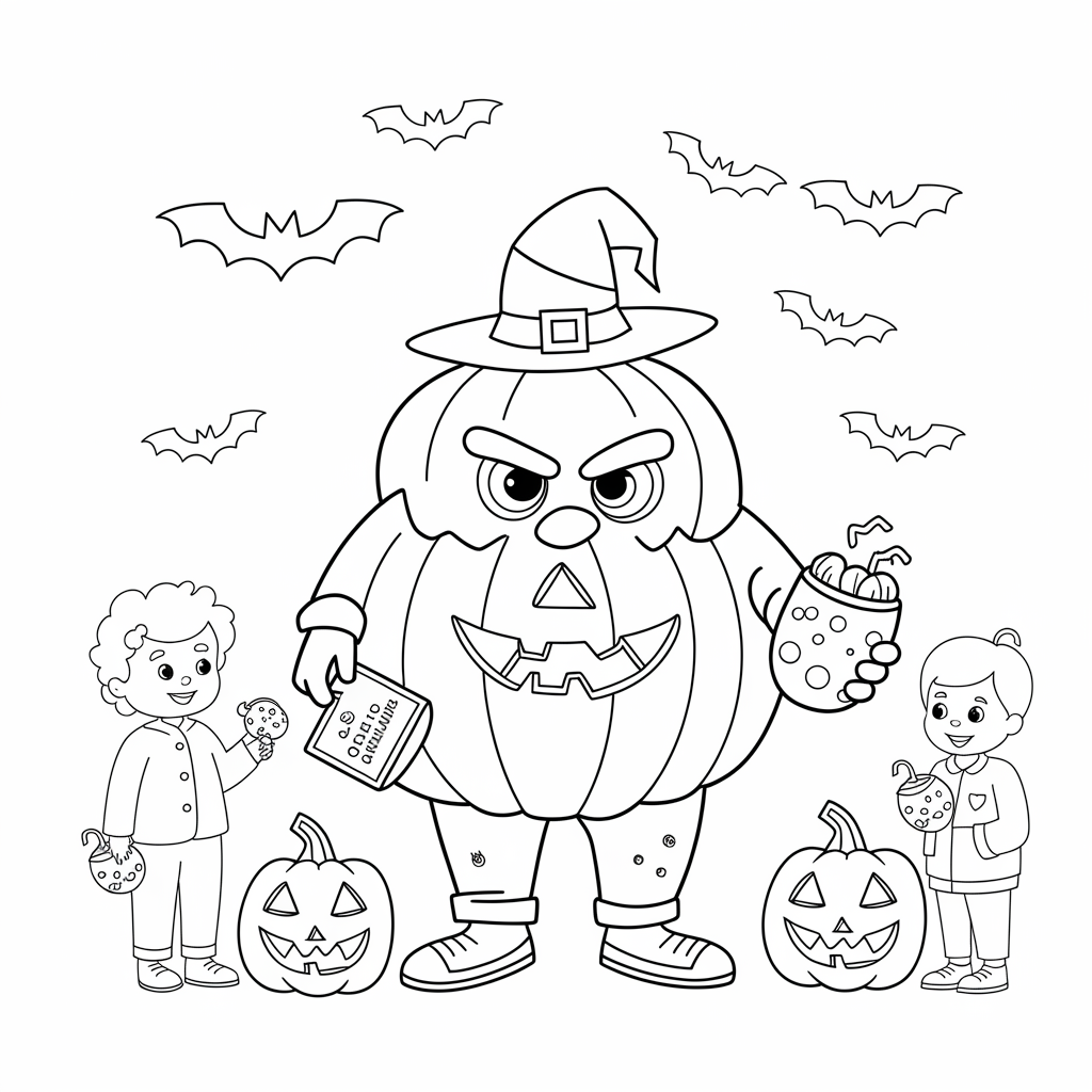 The Grinch in Pumpkin Costume Halloween Coloring Page