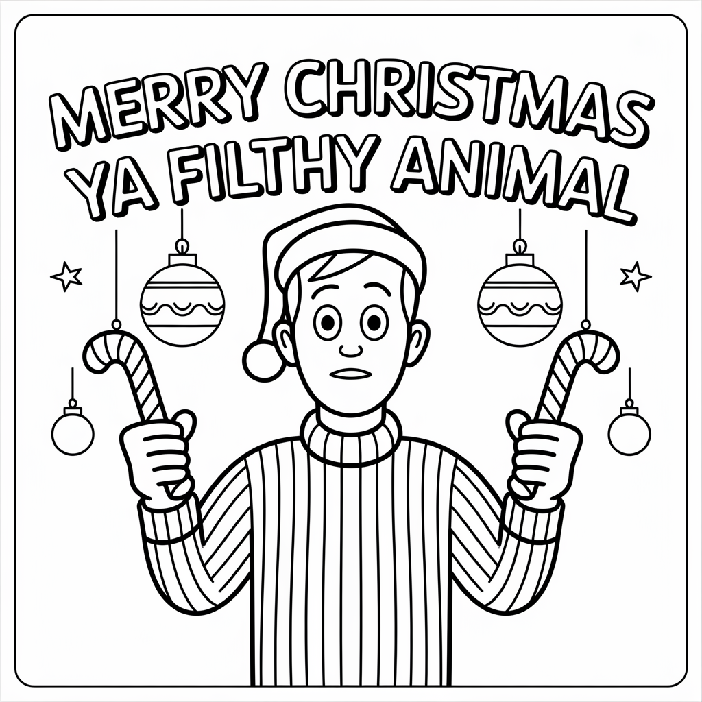 Home Alone Kevin Christmas Card Coloring Page Free Download