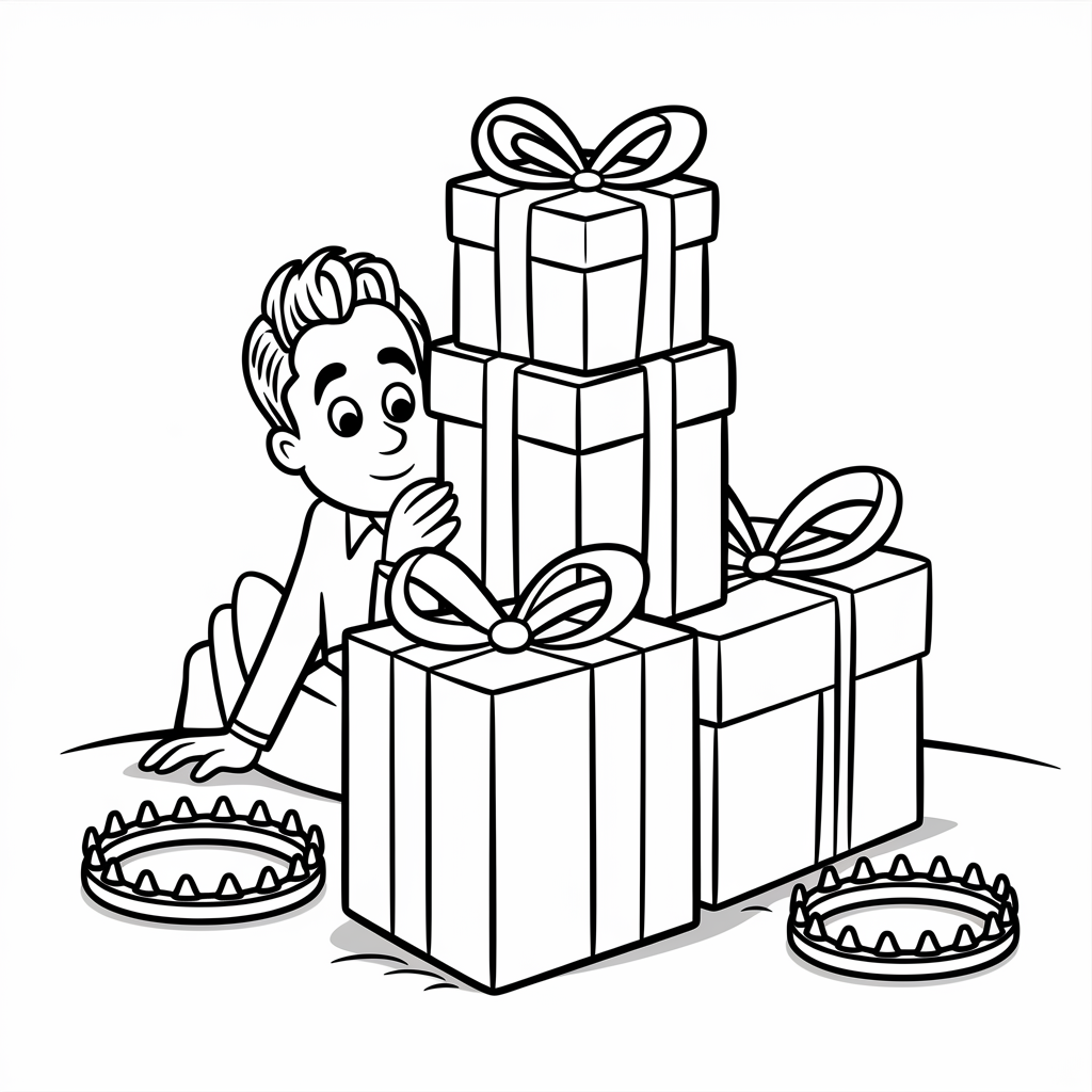 Home Alone Gift Trap Scene Christmas Coloring Page Printable Free
