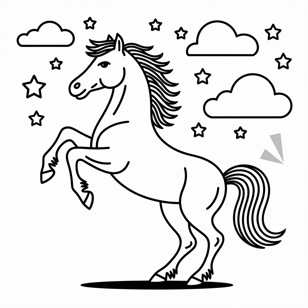Rearing Horse Coloring Picture