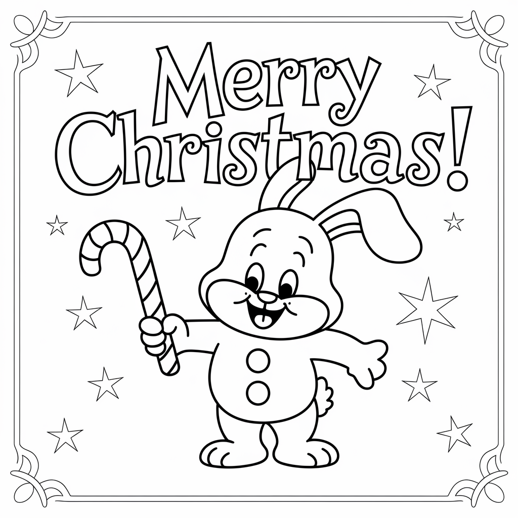 A Christmas Story Ralphie Bunny Suit Card Coloring Page Printable