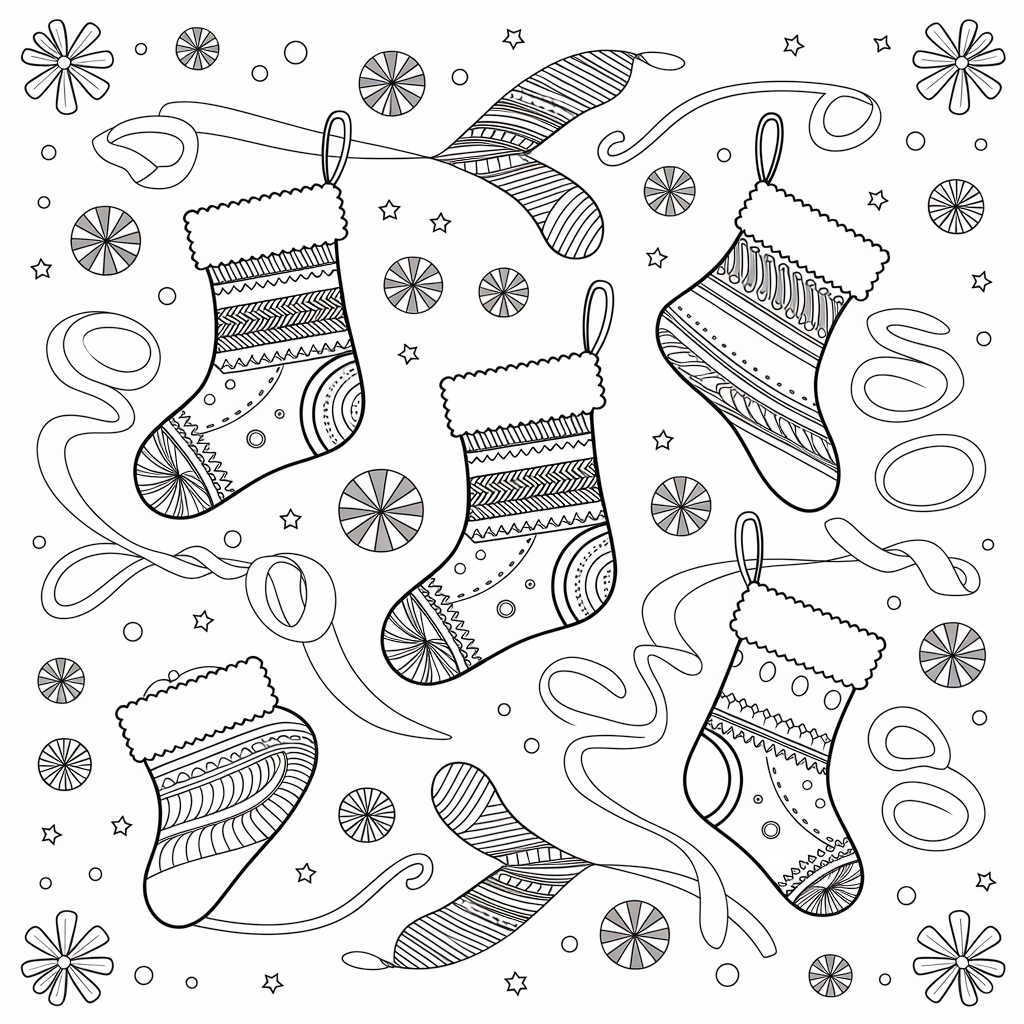 Free Printable Christmas Coloring Pages for Adults with Detailed Designs