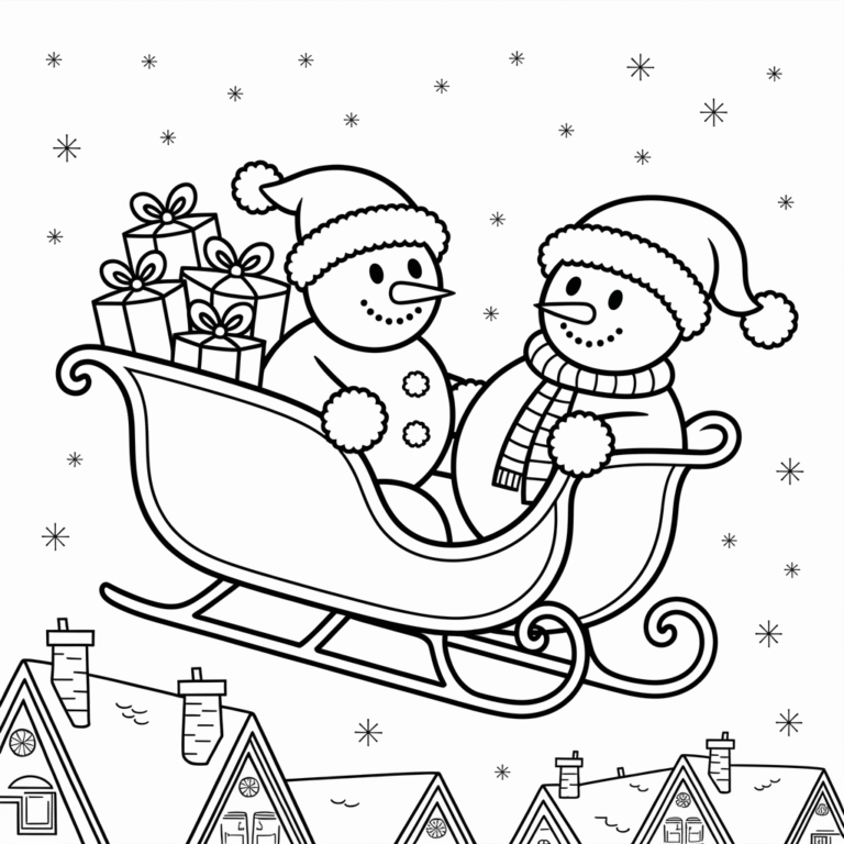 20 Christmas Snowman Coloring Pages—Free Printables for Holiday Fun ...