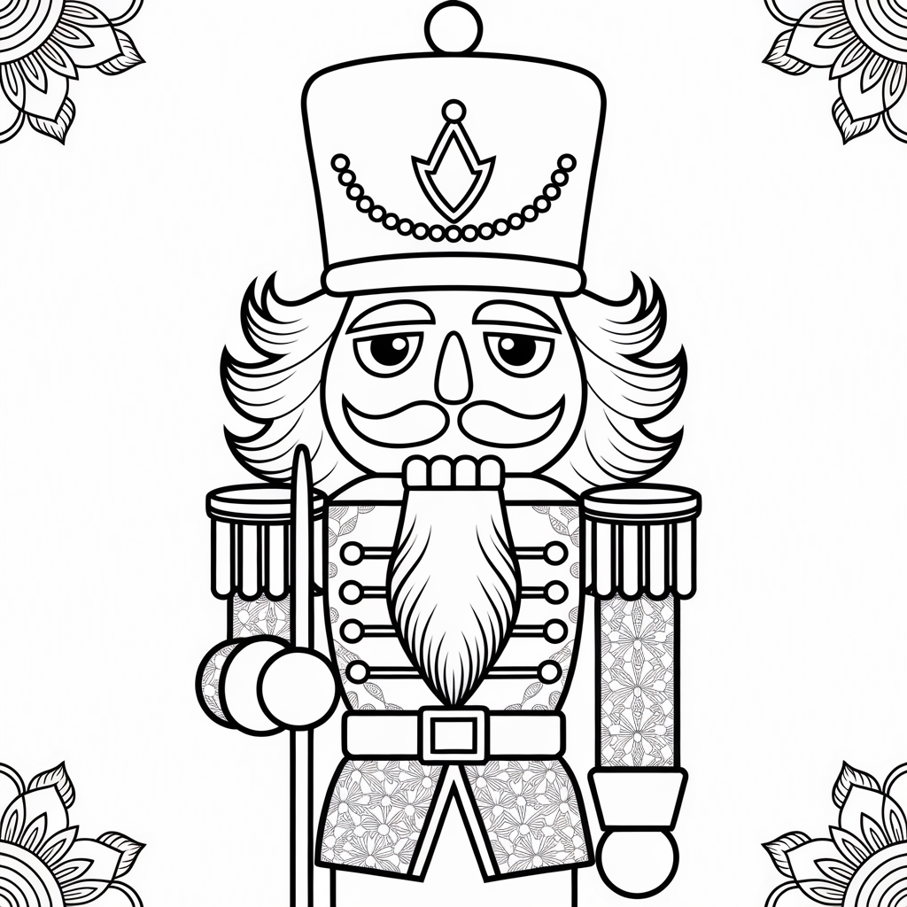 Free Nutcracker Christmas Coloring Pages for Adults