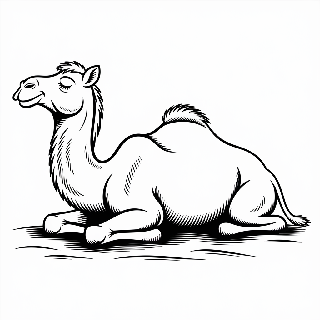 Sleeping Camel Coloring Pages 
