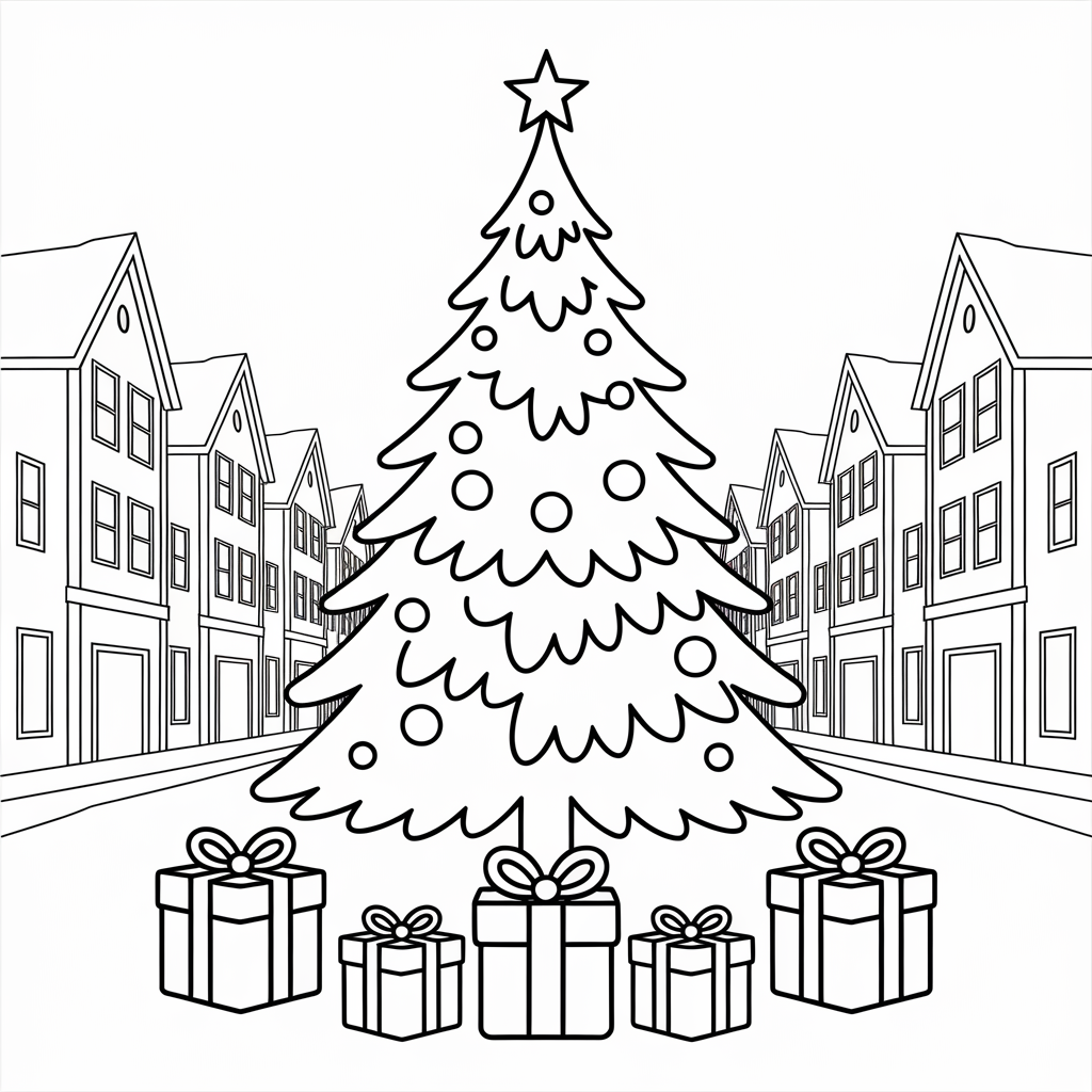 Giant Christmas Tree in Town Square