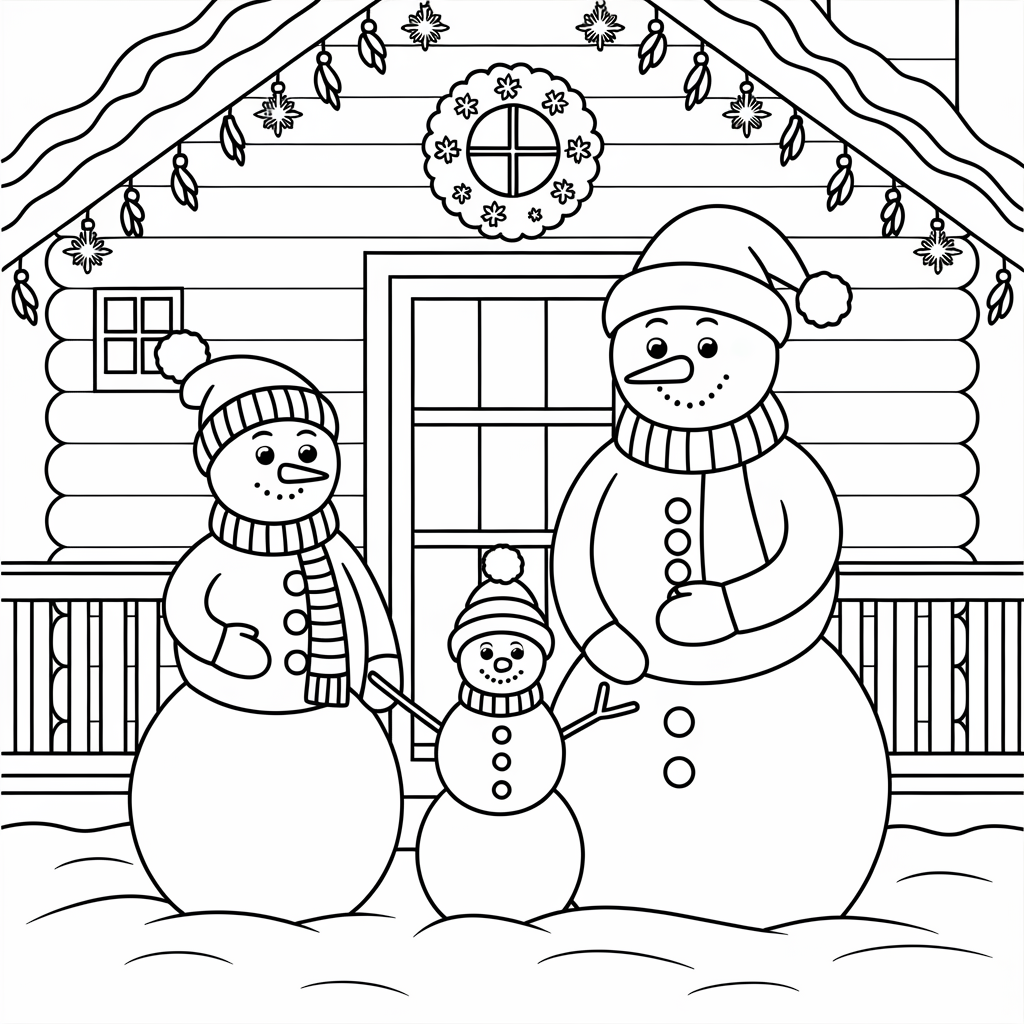Snowman Family by Cozy Cabin