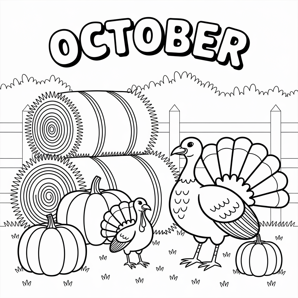Barnyard Harvest Scene