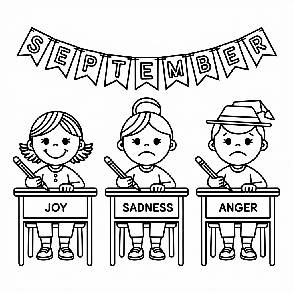 Inside Out September Coloring Pages for Fun Classroom Adventures
