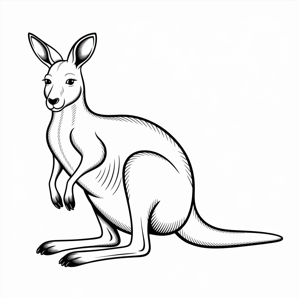 Sitting Kangaroo Coloring Pages