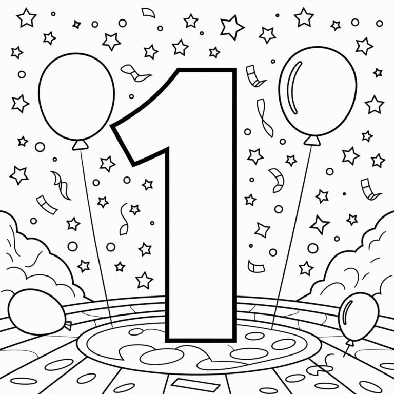 Number 1 Coloring Pages – Free Printable Worksheets for Kids - Love For ...