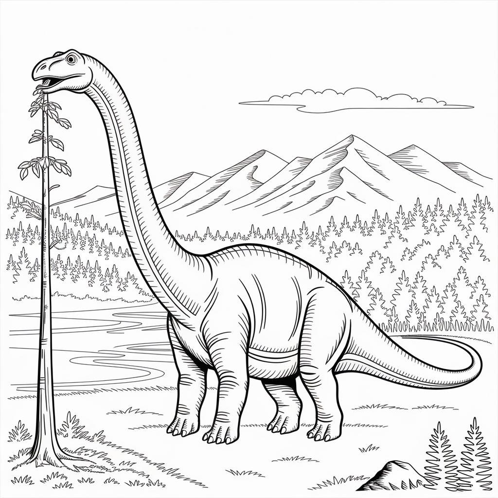 Brontosaurus Dinosaur Coloring Sheet