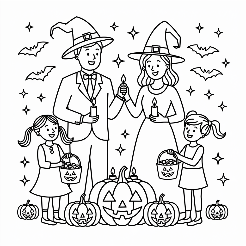 Encanto Halloween Night Coloring Page for Kids