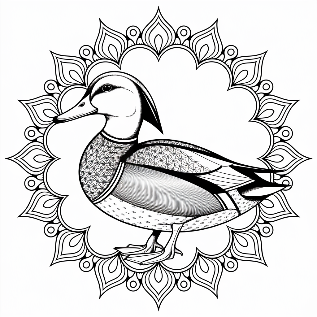 Mandala Duck Coloring Pages
