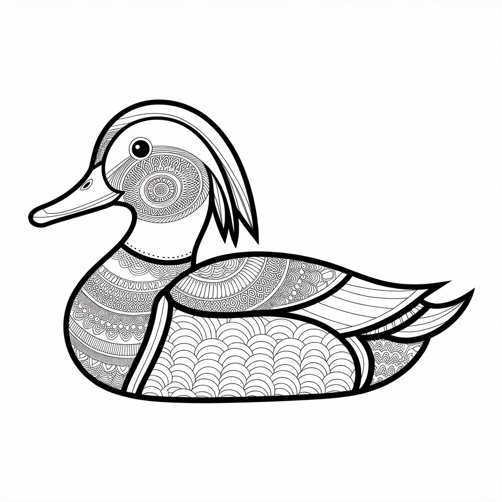 Mandala Duck Sitting Coloring Pages