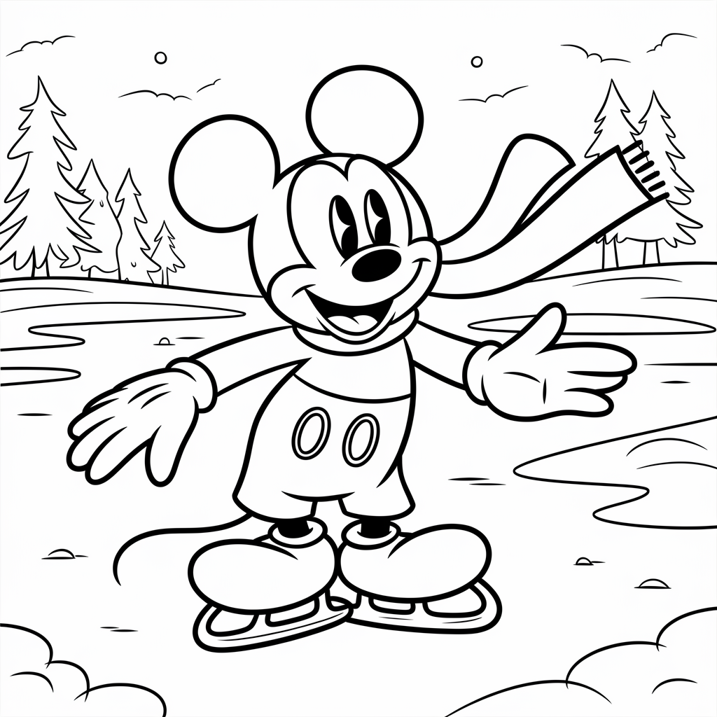 Winter Fun Mickey Ice Skating