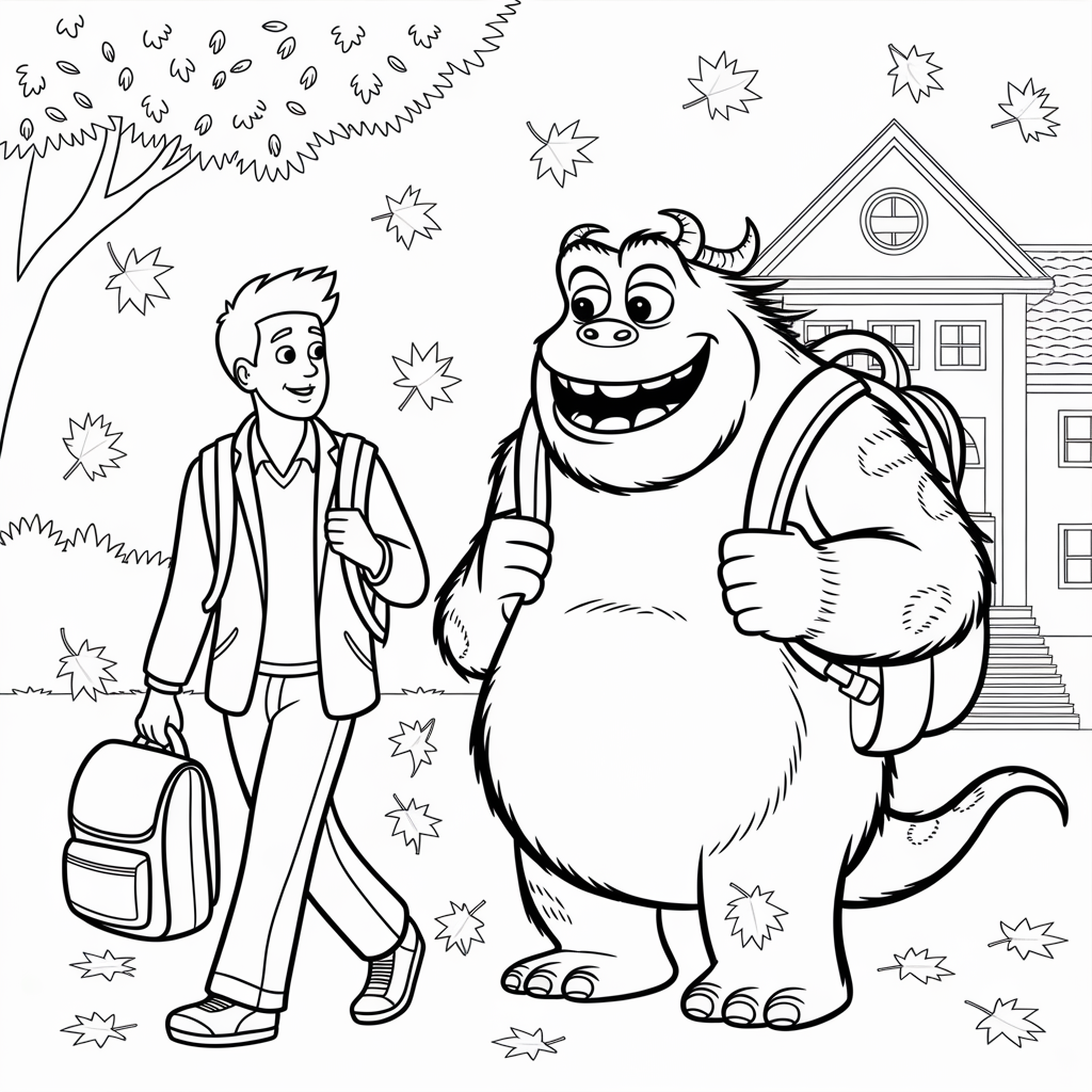 Free Printable September Coloring Pages for Kids Inspired by Monsters University