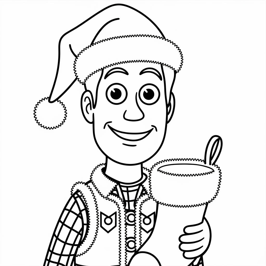 Toy Story Woody Christmas Coloring Pages for Preschoolers – Free Printables