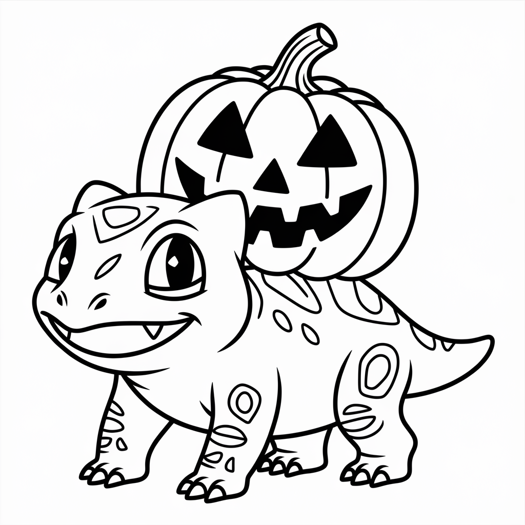 Bulbasaur with Pumpkin on Its Back