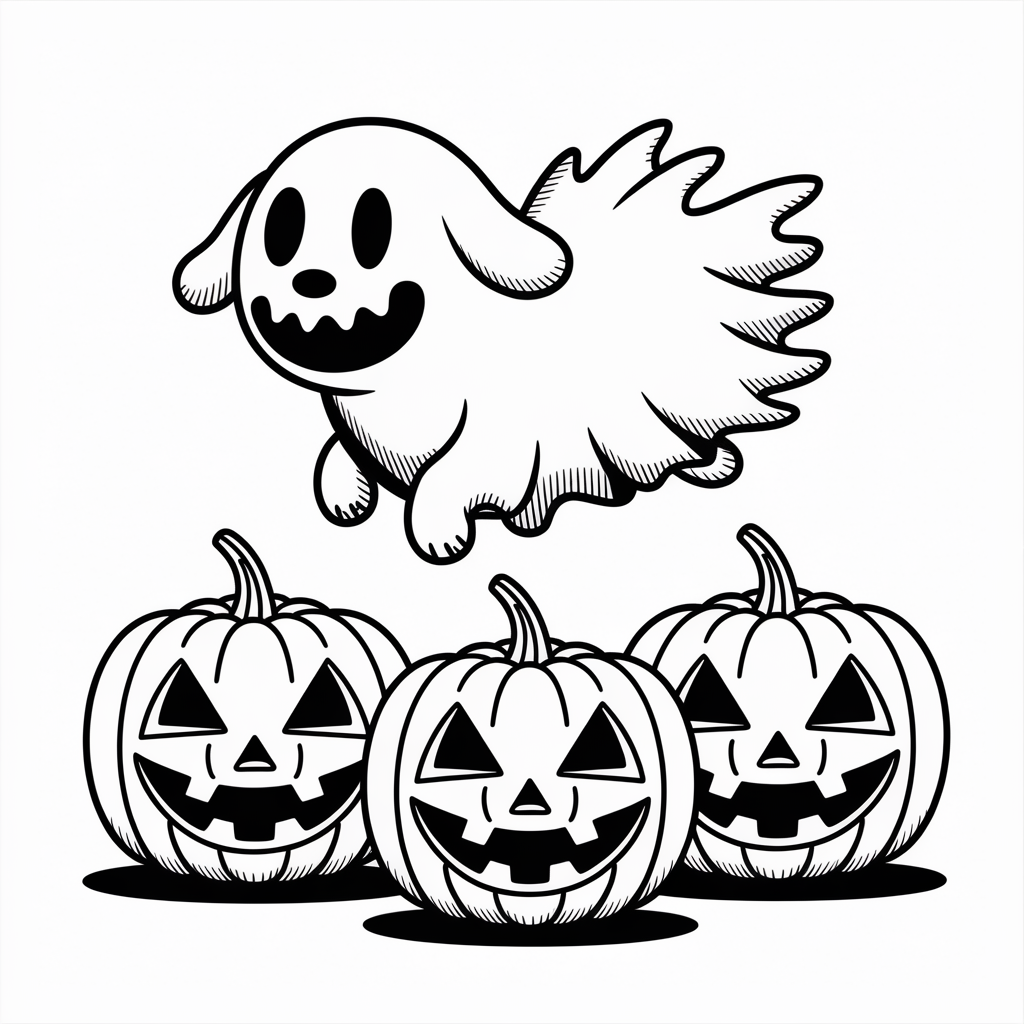 Zero Flying Over Pumpkins 