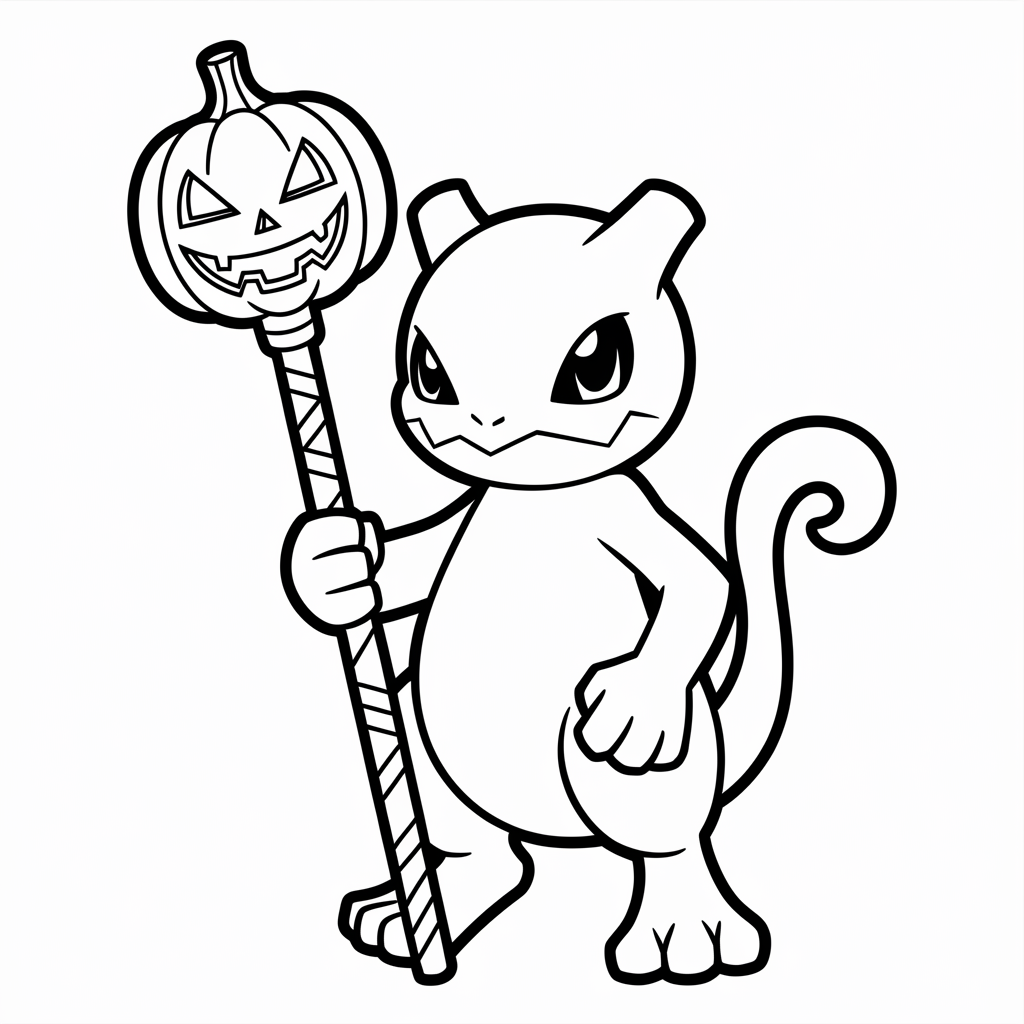 Mewtwo with a Pumpkin Staff