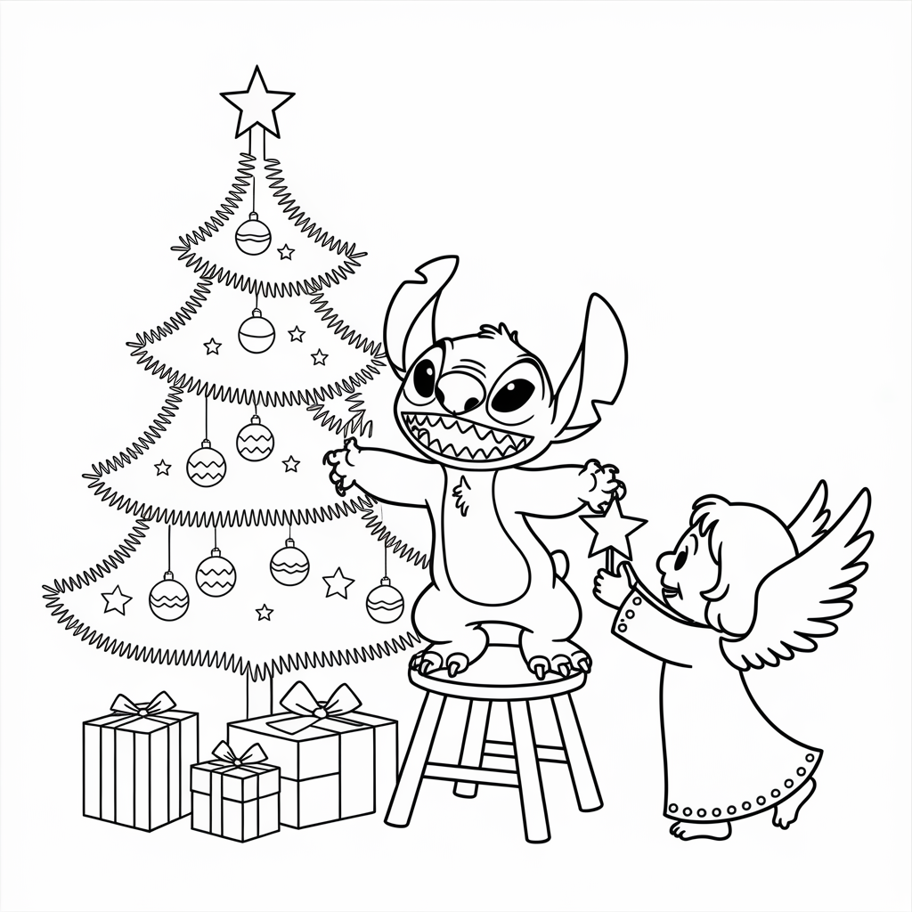 20 Stitch Christmas Coloring Pages – Free Printables for Kids - Love ...