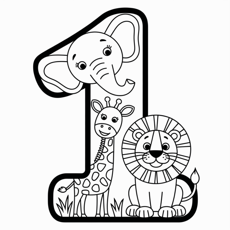 Number 1 Coloring Pages – Free Printable Worksheets for Kids - Love For ...