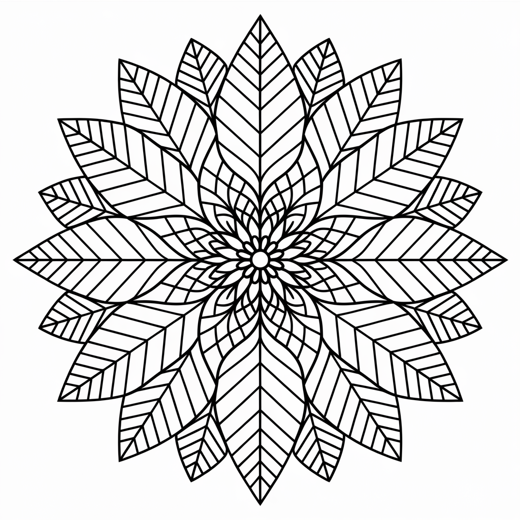Free Printable Poinsettia Christmas Coloring Pages for Adults