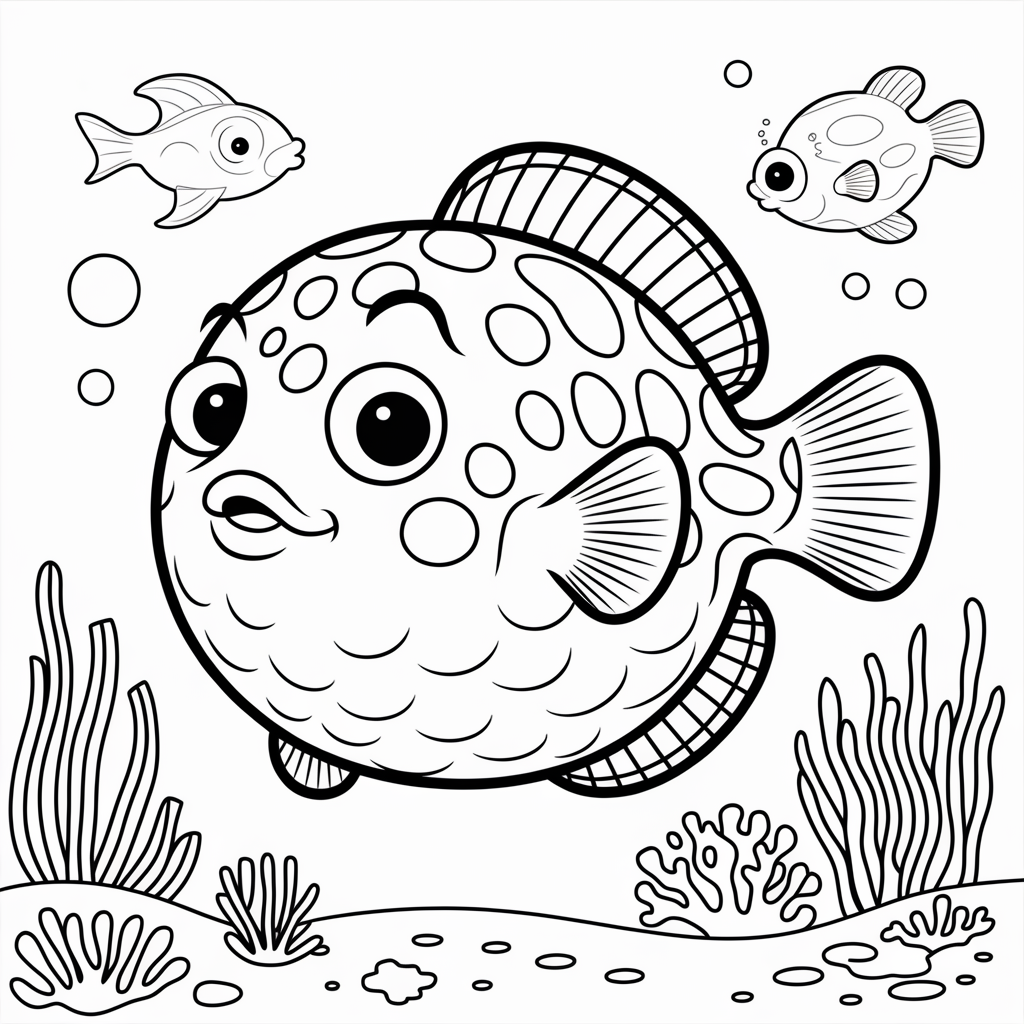Pufferfish Coloring Sheet 