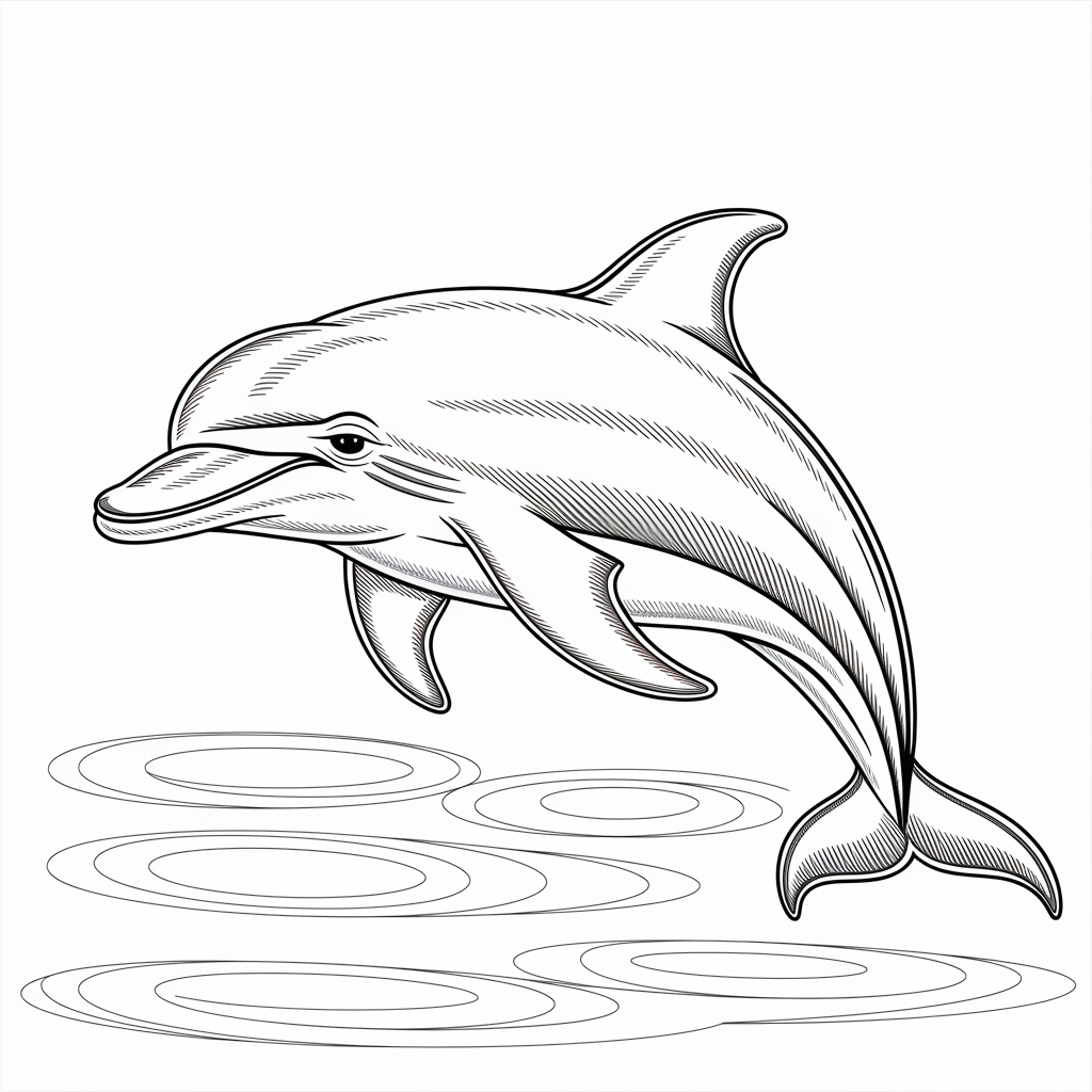 Realistic Dolphin Coloring Pages 