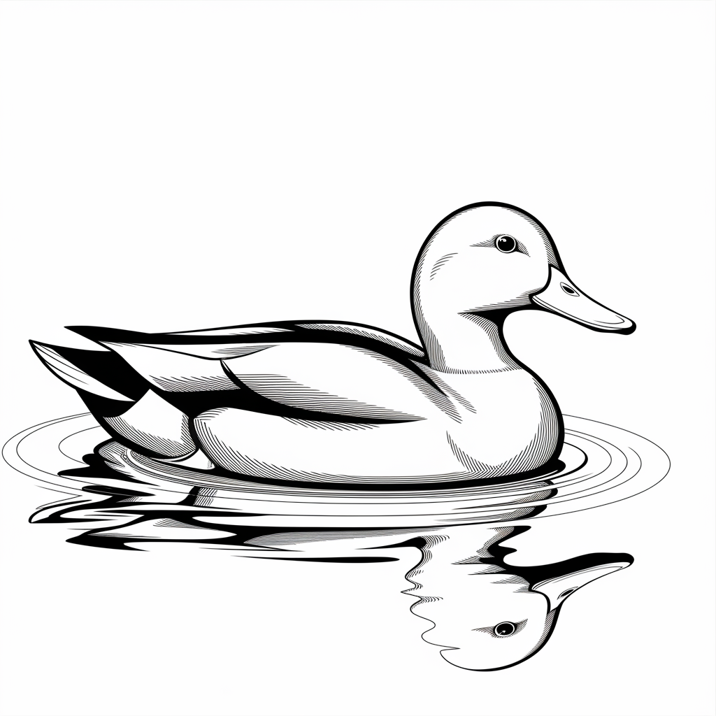 Realistic Duck Coloring Pages