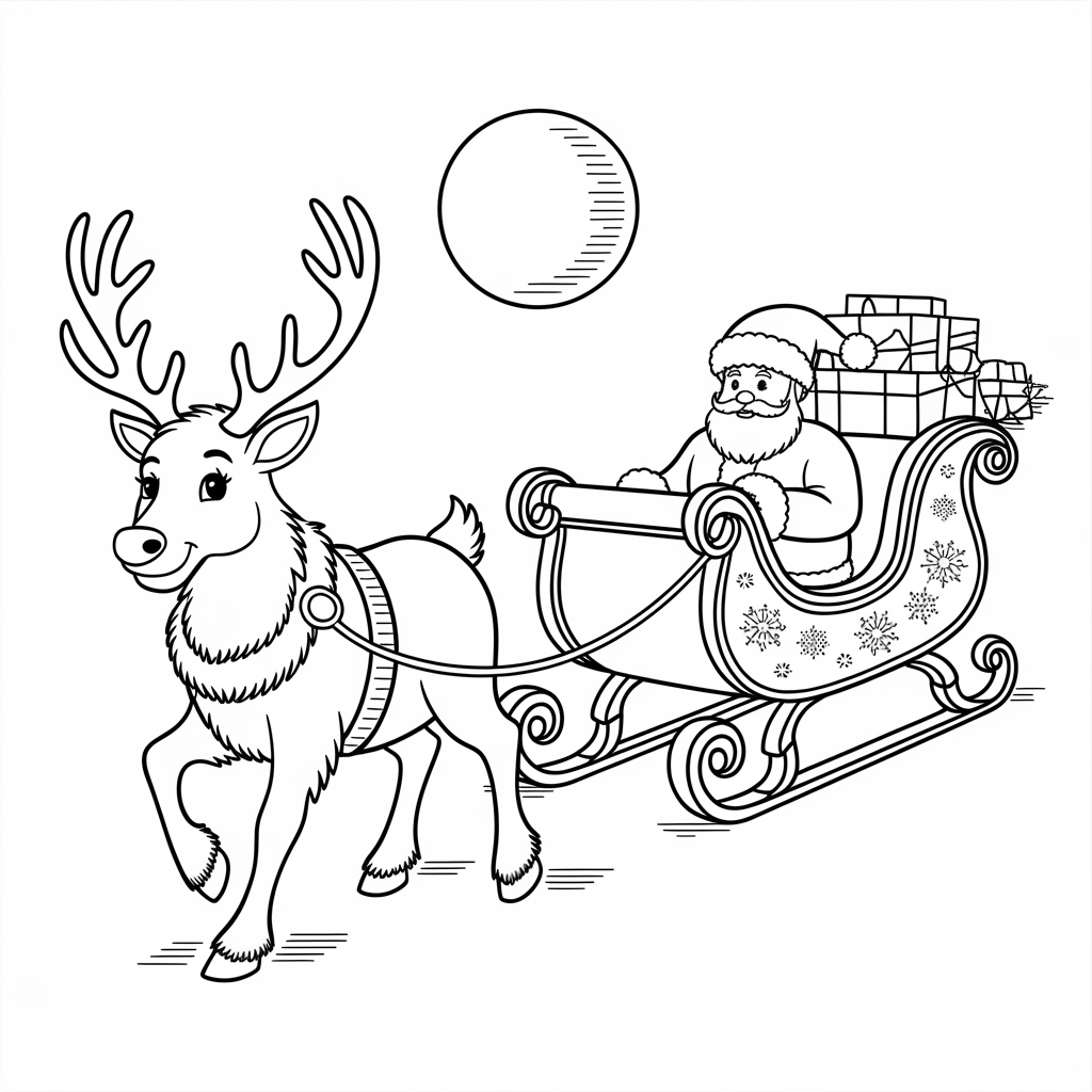 Rudolph Leading Santa’s Sleigh