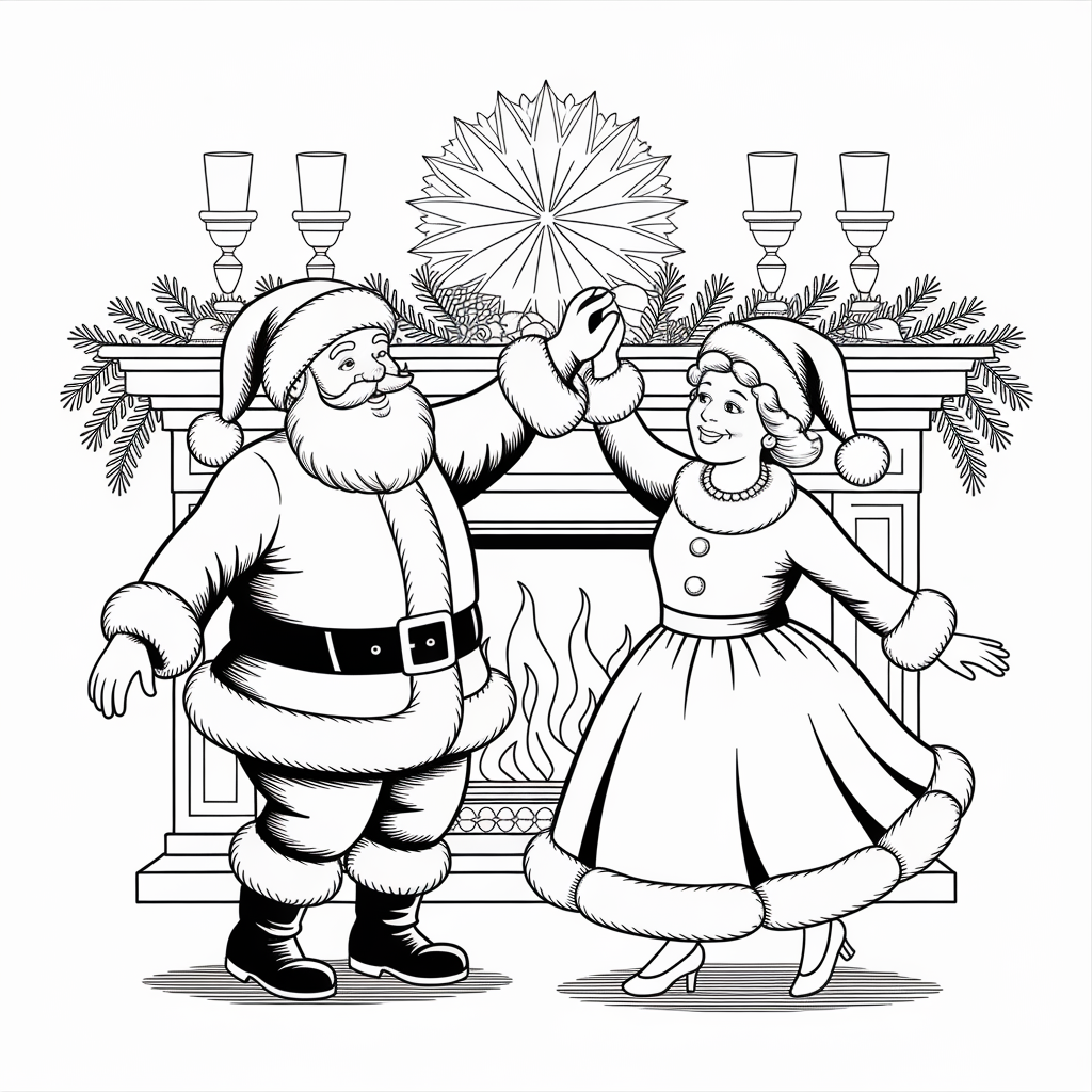 Santa and Mrs. Claus Dancing