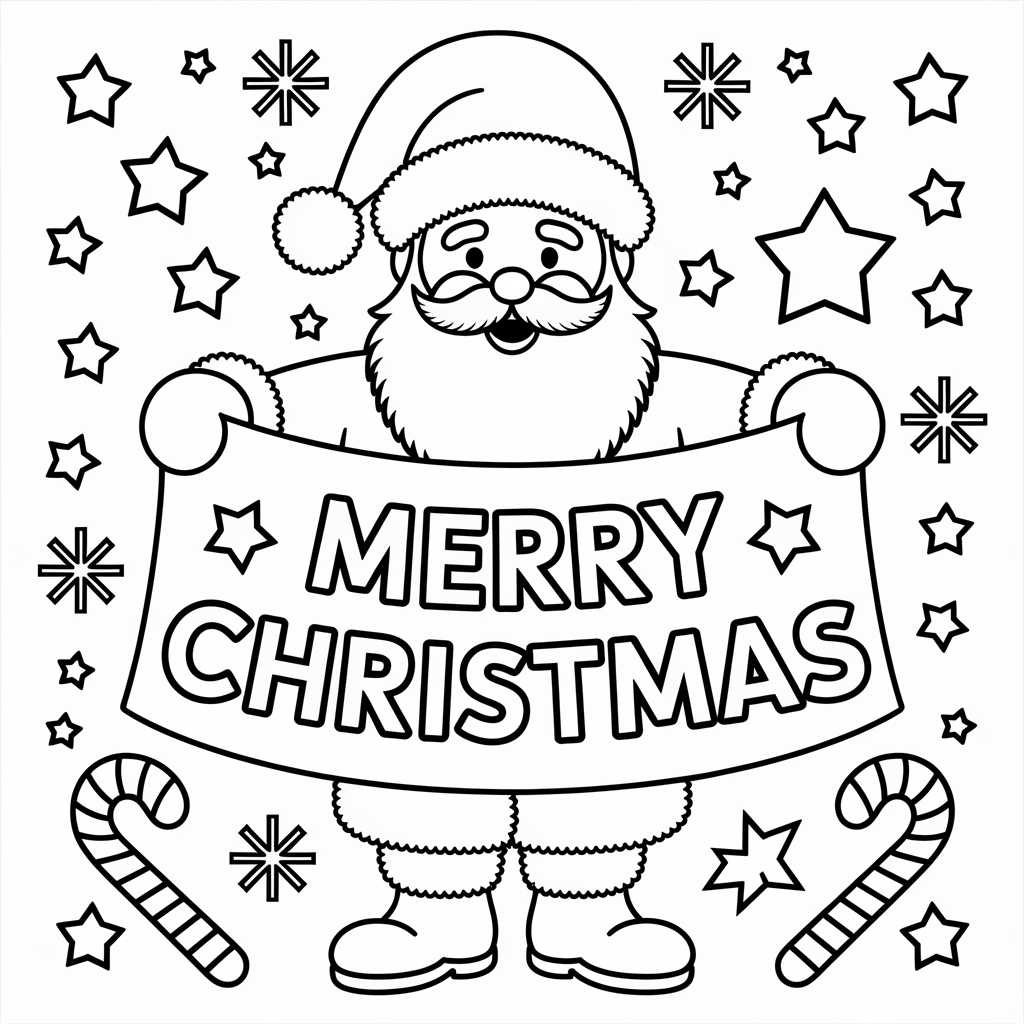 Santa Claus Merry Christmas Coloring Pages Free Printables