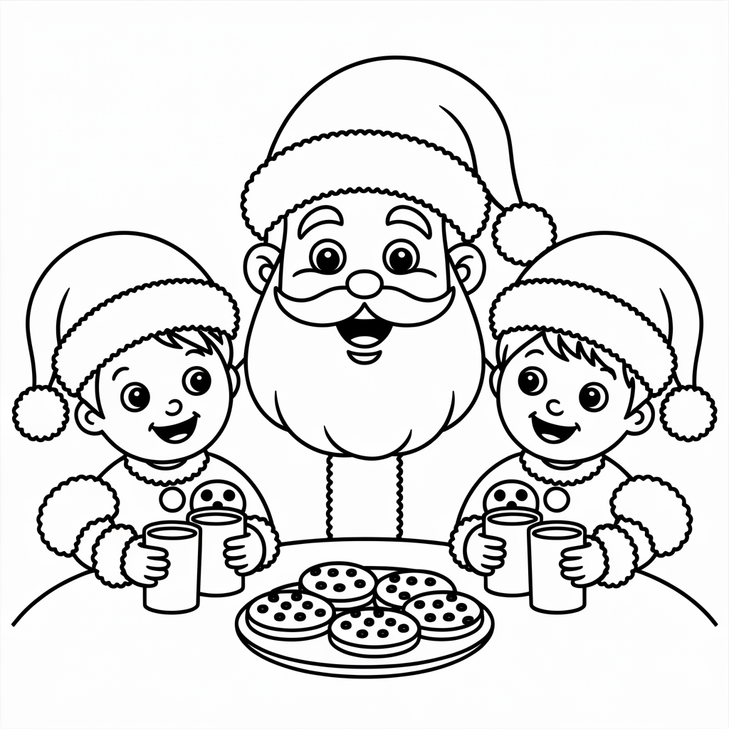 Santa Sharing Cookies