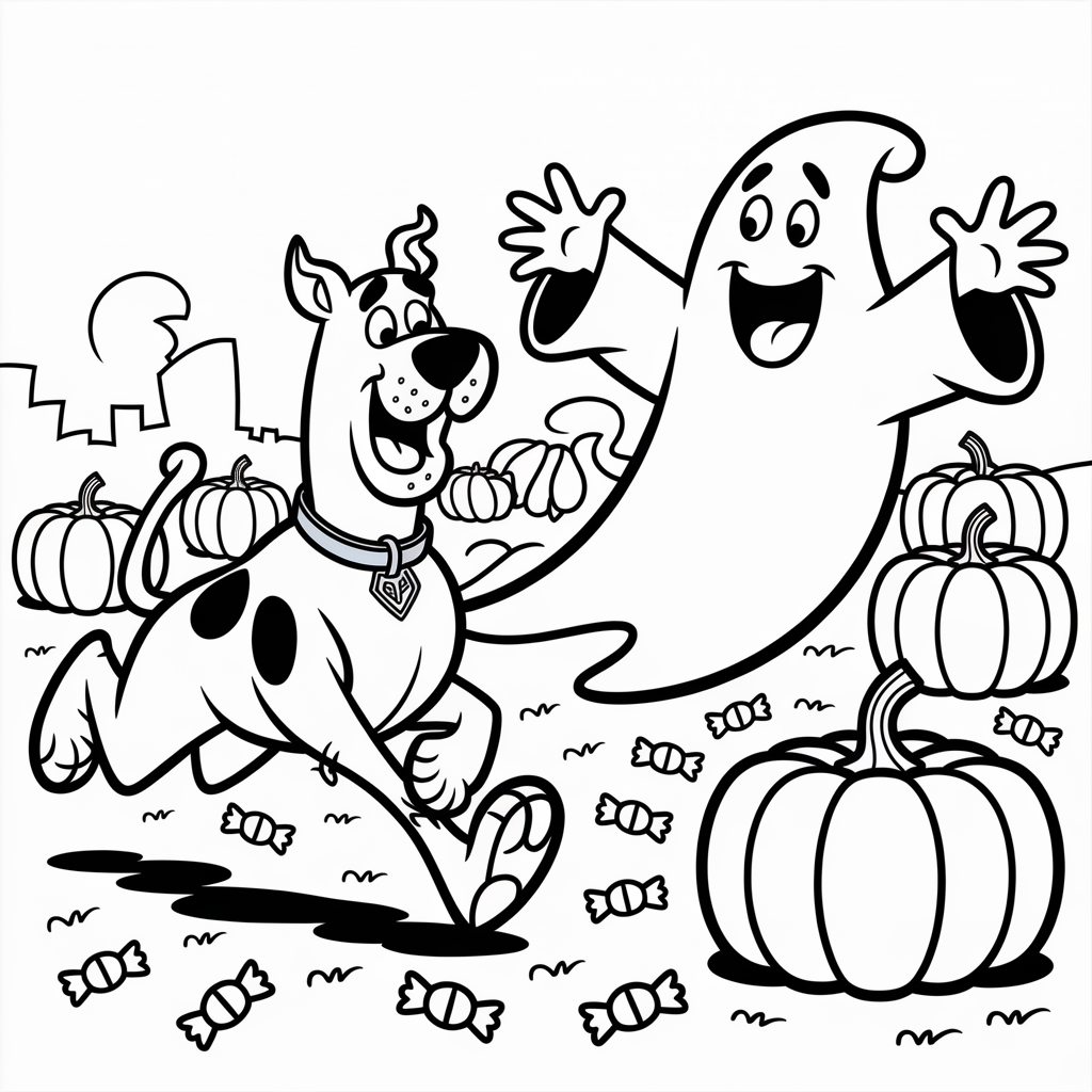 Scooby-Doo Halloween Mystery Coloring Pages to Print and Color